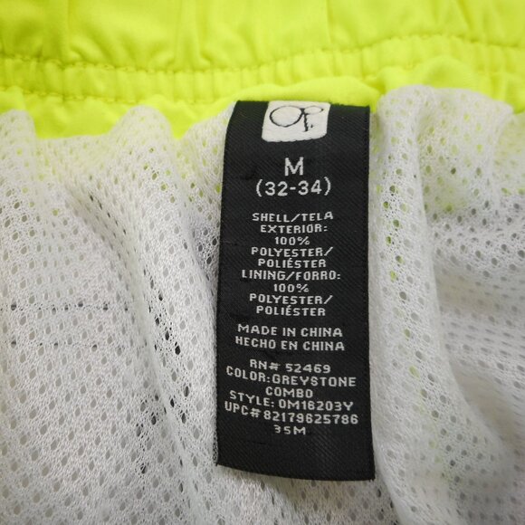 OP Ocean Pacific Men's M Board Shorts Gray Yellow Swim Trunks Beach Pool Pockets - Picture 4 of 9